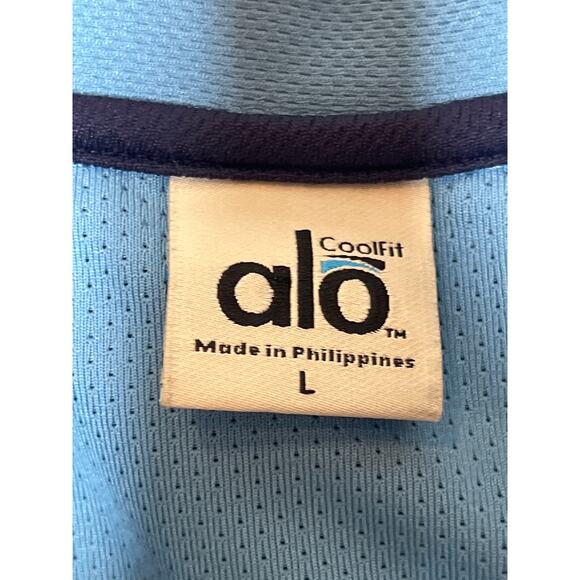 Alo Yoga Men Blue Polo Short Sleeve Shirt Large - Picture 3 of 6